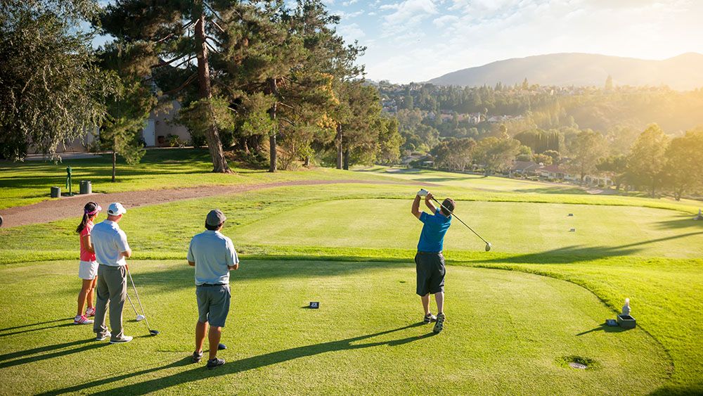 Happy group of golfers.